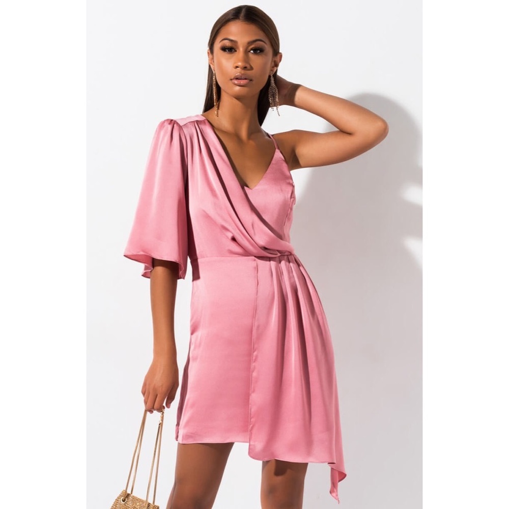 NWOT Akira Pink Drape Dress size M